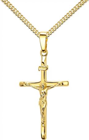 JEVELION Kreuzkette Kruzifix Kreuzanhänger 750 Gold