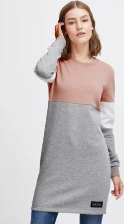 OXMO Sweatkleid OXSweat Sweatkleid in Colourblock-Optik