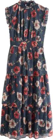 Next Maxikleid Hochgeschlossenes, gestufes Maxikleid mit