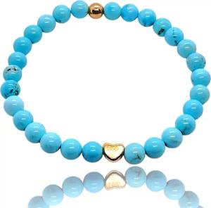 Steinfixx® Perlenarmband Türkis Edelsteinarmband mit 333