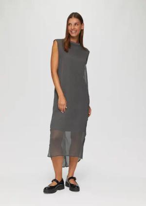 QS Minikleid Chiffonkleid mit Rundhalsausschnitt