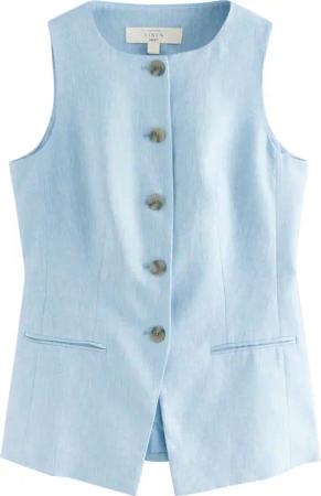 Next Anzugweste Chambray-Weste mit Struktur (1-tlg)