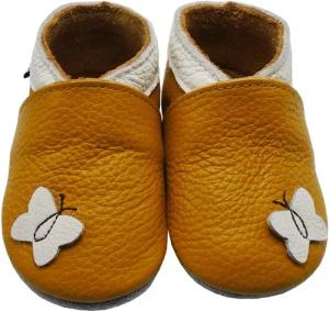 Mejale Krabbelschuhe Lauflernschuhe Hausschuhe Schmetterling orange