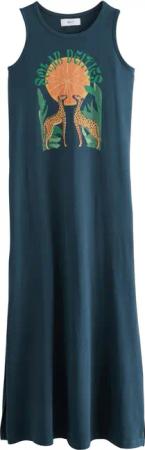 Next Jerseykleid Jersey-Maxikleid mit Grafik-Print (1-tlg)