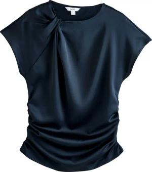 Next Kurzarmbluse Gerafftes Satin-Oberteil mit kurzen