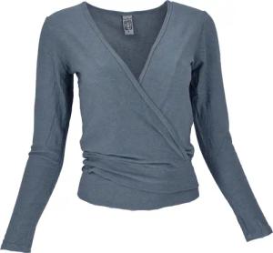 Guru-Shop Longsleeve Wickelshirt, Pullover, Wickeljacke, Yogashirt