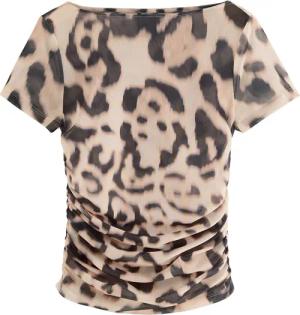 Next Shirttop Kurzärmeliges, gerafftes Mesh-Oberteil (1-tlg)