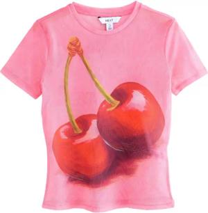 Next Shirttop Kurzärmeliges, gerafftes Mesh-Oberteil (1-tlg)