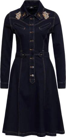 QueenKerosin Jeanskleid (1-tlg) im Western-Style