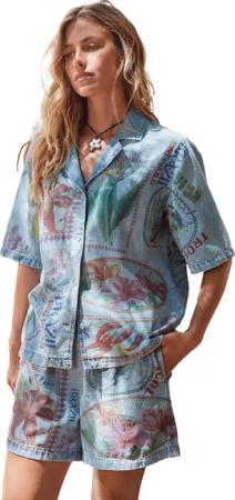 Next Jeanshemd Leichte Jeansbluse mit kurzen
