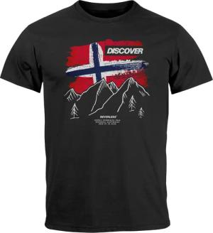 Neverless Print-Shirt Herren T-Shirt Norwegen Flagge