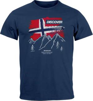 Neverless Print-Shirt Herren T-Shirt Norwegen Flagge