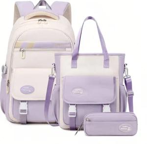 RWEUOQ Schulrucksack 3-tlg Set Schulranzen Rucksack