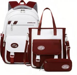 RWEUOQ Schulrucksack 3-tlg Set Schulranzen Rucksack