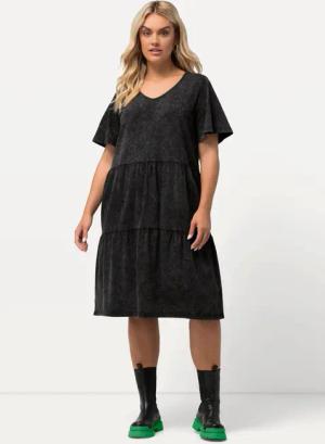 Ulla Popken Jerseykleid Jerseykleid Jeansoptik A-Linie