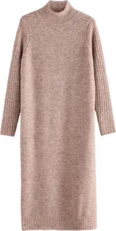Next Strickkleid Maxi-Strickkleid mit Stehkragen und
