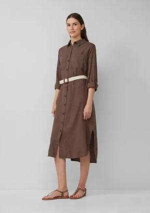 s.Oliver Maxikleid Hemdblusenkleid im Relaxed Fit