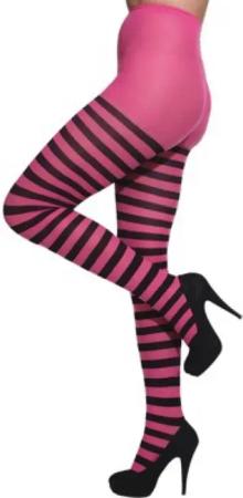 Orlob Strumpfhose Strumpfhose Ringelstrumpfhose Pink Schwarz