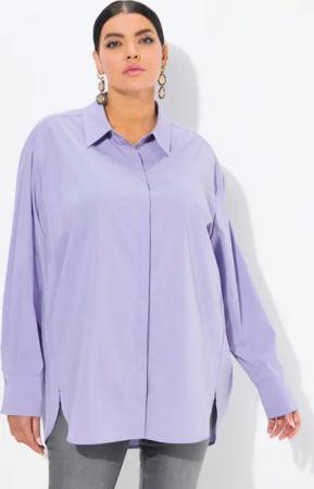 Ulla Popken Hemdbluse Hemdbluse oversized Langarm
