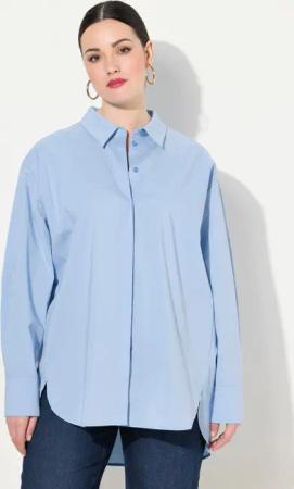 Ulla Popken Hemdbluse Hemdbluse oversized Langarm