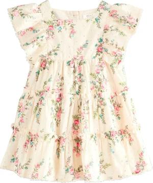 Next Spitzenkleid Print-Kleid mit Lochstickereien 100 %