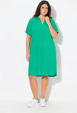 Ulla Popken Jerseykleid Kleid Leinenmix Oversized