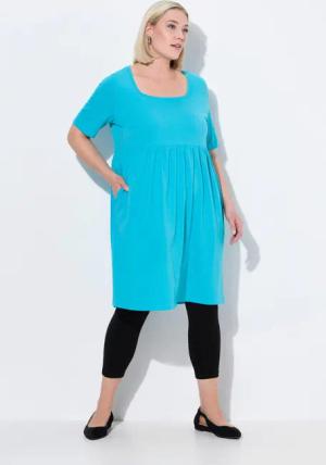 Ulla Popken Jerseykleid Kleid A-Linie Carree-Ausschnitt