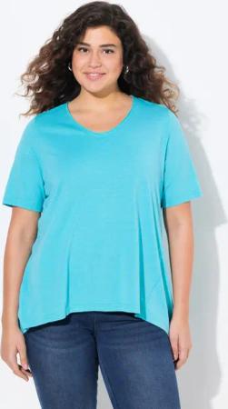 Ulla Popken Longshirt T-Shirt A-Linie V-Ausschnitt