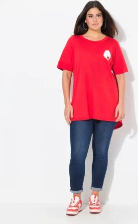 Ulla Popken T-Shirt T-Shirt Rückendruck Oversized