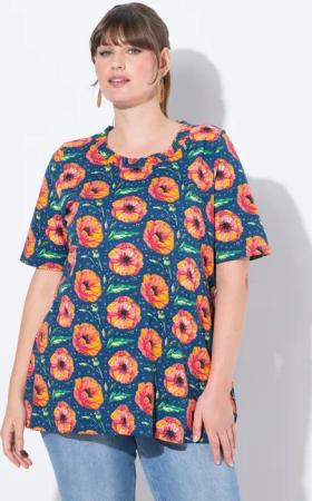 Ulla Popken T-Shirt T-Shirt Mohn elastischer