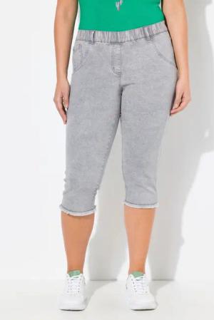 Ulla Popken Regular-fit-Jeans Jeanscapri Sienna Fransensaum