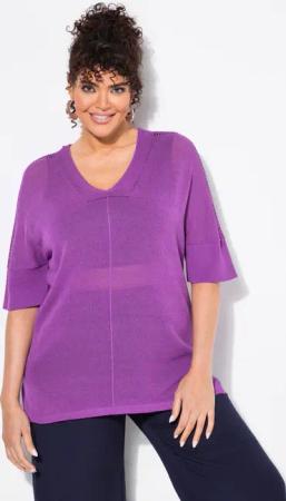 Ulla Popken Strickpullover Pullover Ziernaht oversized