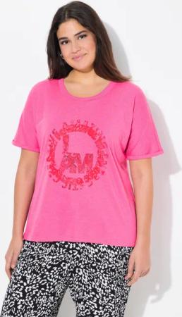 Ulla Popken T-Shirt T-Shirt runder Aufdruck