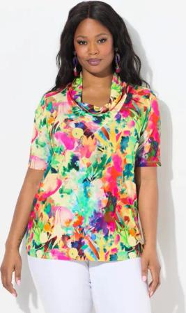 Ulla Popken T-Shirt Slinkyshirt floraler Druck