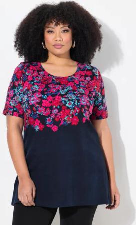 Ulla Popken Longshirt Longshirt bedruckt A-Linie