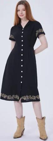 LAPA PLUS Hemdblusenkleid Damen Elegant Hemdkleid