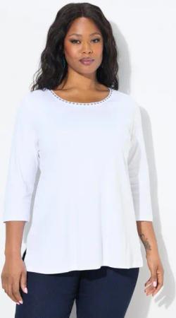 Ulla Popken T-Shirt Shirt Ziersteine A-Linie