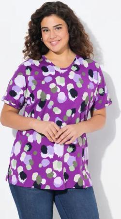 Ulla Popken T-Shirt T-Shirt Tupfen oversized