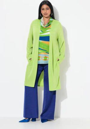 Ulla Popken Langjacke Long-Strickjacke offene Form