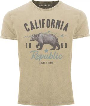 Neverless Print-Shirt Herren Vintage Shirt California