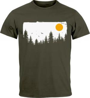 Neverless Print-Shirt Herren T-Shirt Wald Bäume
