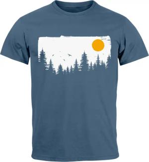 Neverless Print-Shirt Herren T-Shirt Wald Bäume