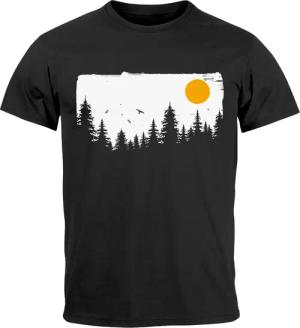 Neverless Print-Shirt Herren T-Shirt Wald Bäume
