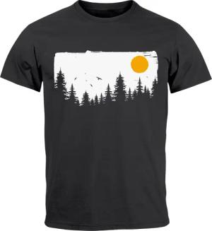 Neverless Print-Shirt Herren T-Shirt Wald Bäume