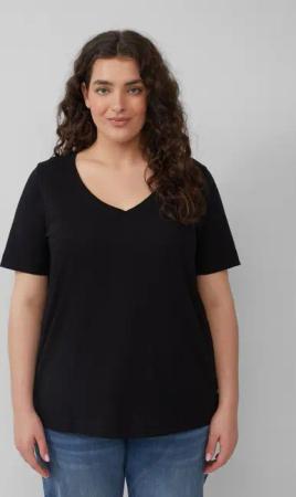 s.Oliver T-Shirt Curve Shirt mit Flammgarn-Struktur,
