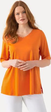 Ulla Popken T-Shirt T-Shirt A-Linie V-Ausschnitt