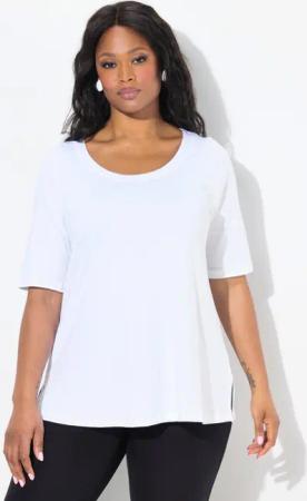 Ulla Popken T-Shirt T-Shirt A-Linie Rundhals