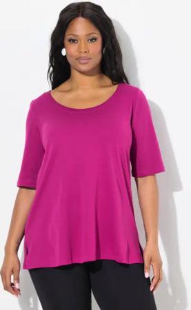 Ulla Popken T-Shirt T-Shirt A-Linie Rundhals