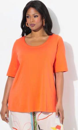 Ulla Popken T-Shirt T-Shirt A-Linie Rundhals