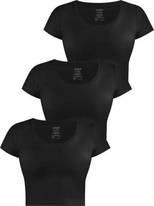 Janice Kurzarmshirt 3 x Damen crop